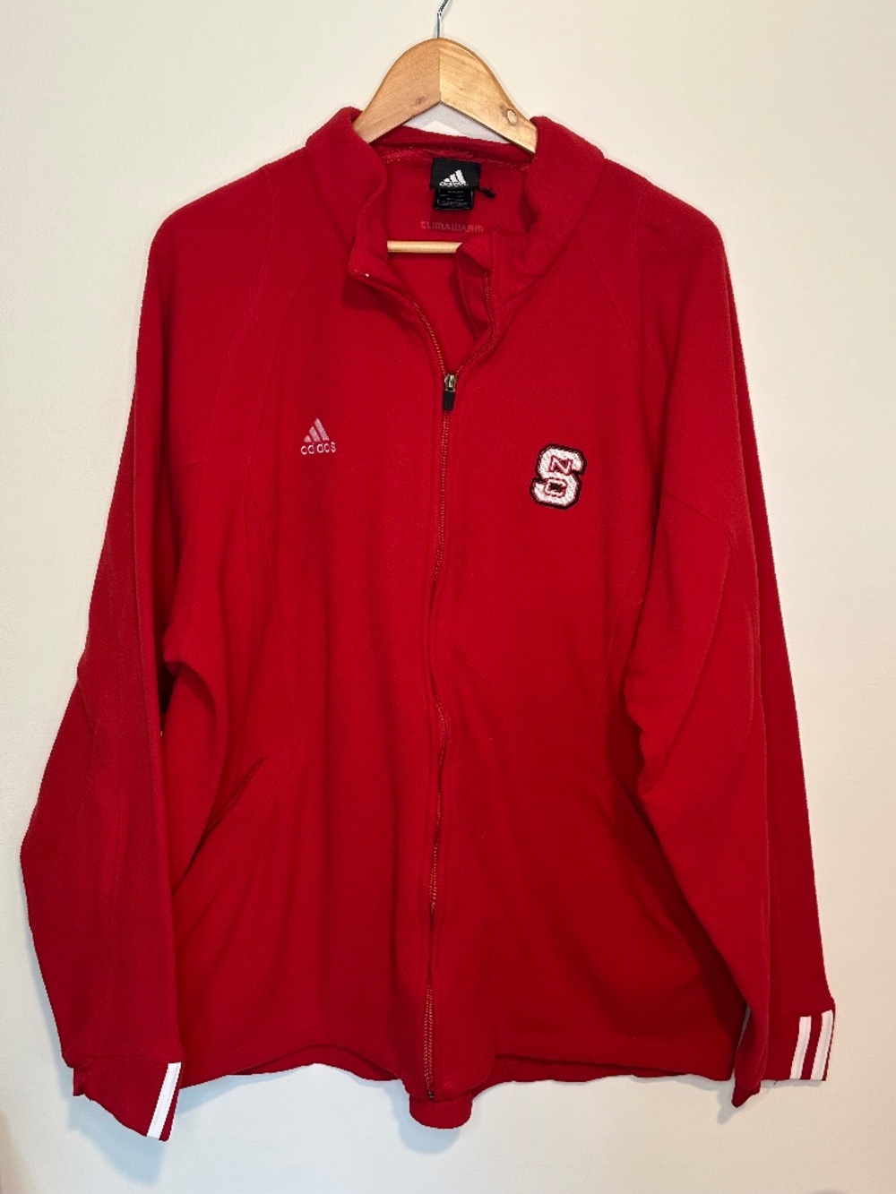 Adidas NC State Zip Up Fleece Jacket Red  XL